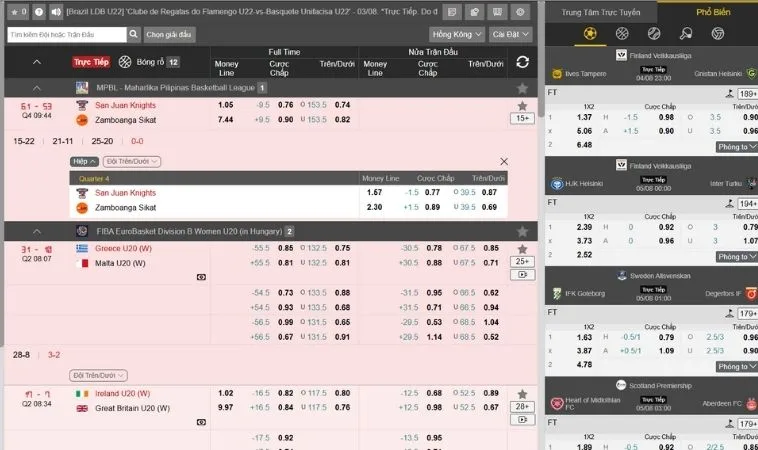 Cá Cược Bóng Rổ Cat368 Chiến Lược Tỷ Lệ Cao Cho Tân Thủ 2 Các tỷ lệ kèo cá cược bóng rổ Cat368