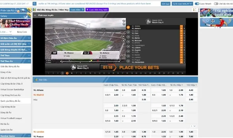 Chinh Phục Thế Giới Cá Cược Thể Thao Ảo Cat368 Siêu Tốc Độ 2 Giao diện cá cược Thể Thao Ảo Cat368