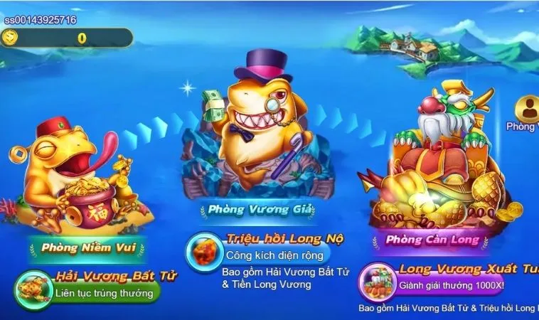 Tuyệt Chiêu Cách Chơi Bắn Cá Royal Fishing Tại Cat368 Đỉnh Cao 2 Các phòng chơi trong game Bắn Cá Royal Fishing Tại Cat368