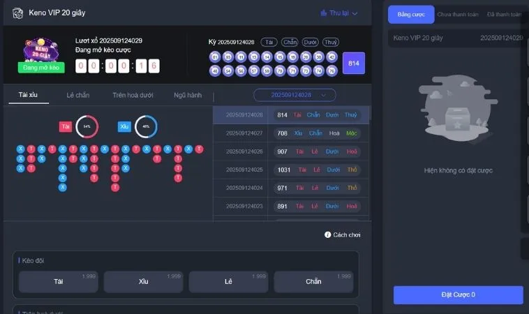 Tuyệt Kỹ Cách Chơi Game Nhanh Keno Tại Cat368 Thắng Lớn Nhất 2 Giao diện chơi game nhanh Keno tại Cat368
