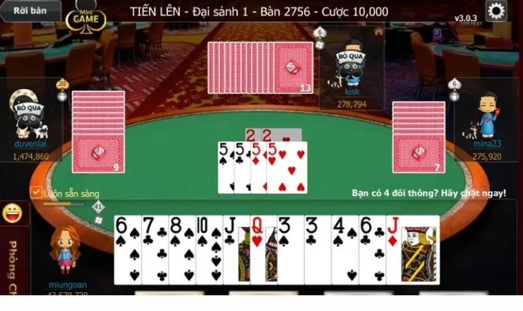 Tuyệt Chiêu Sát Phạt Cách Chơi Tiến Lên Miền Nam Nhà Cái Cat368 2 Giao diện chơi Tiến Lên Miền Nam Nhà Cái Cat368